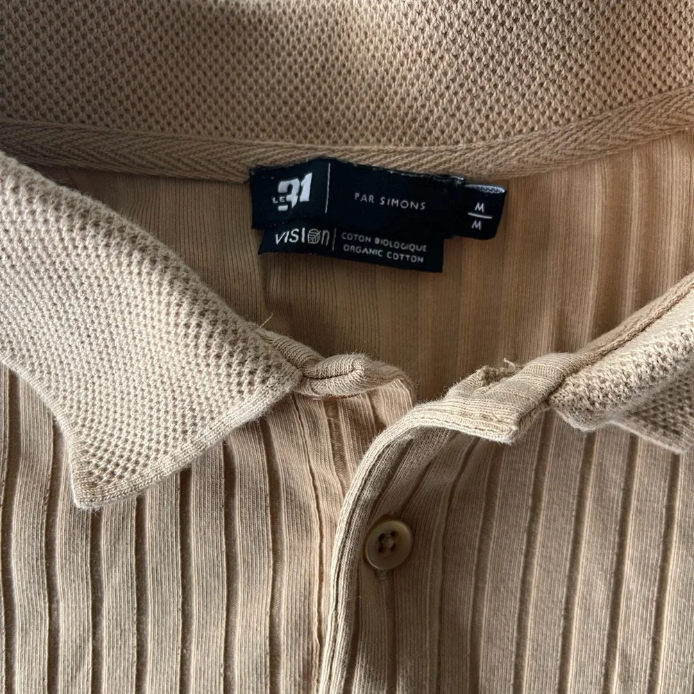 Simons Beige Ribbed Polo - Picture 3 of 6